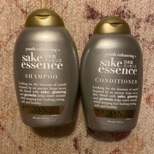 OGX Youth Enhancing + Sake Shampoo & Conditioner 13 Ounce Bottle Sulfate-Free